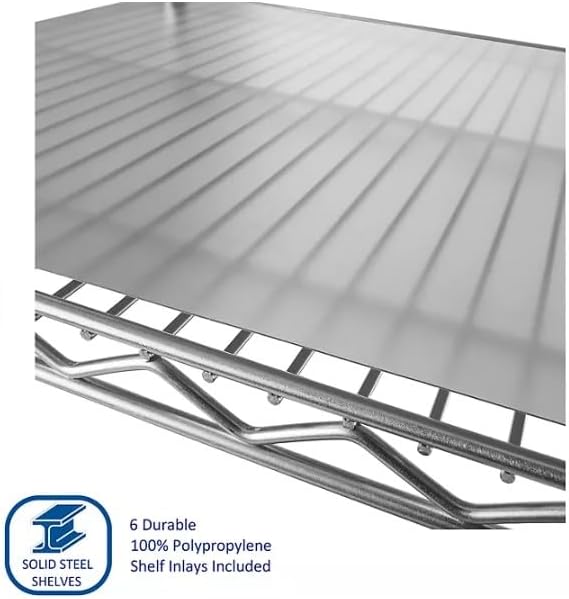 Generic Organize in Style with The Members Mark 6-Tier NSF Heavy Duty Wire Shelving, 47.75"" W x 18"" D x 75.5"" H (Plated, 1 PACK)