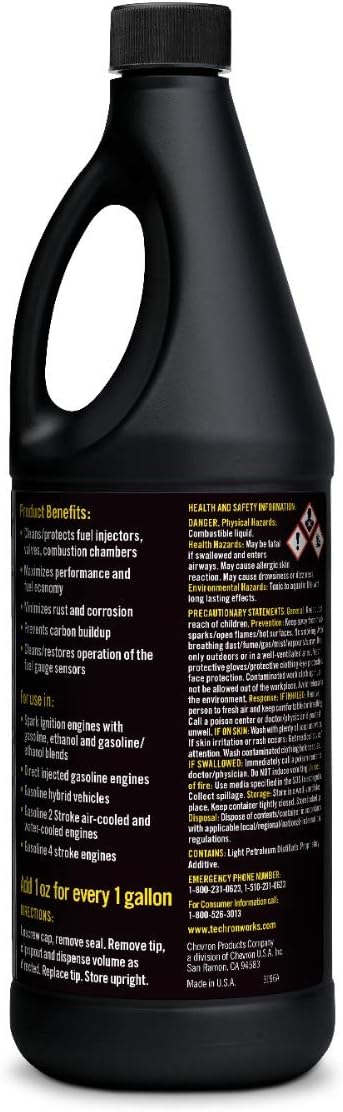 Chevron Techron Concentrate Plus Fuel System Cleaner, 32 oz, Pack of 6