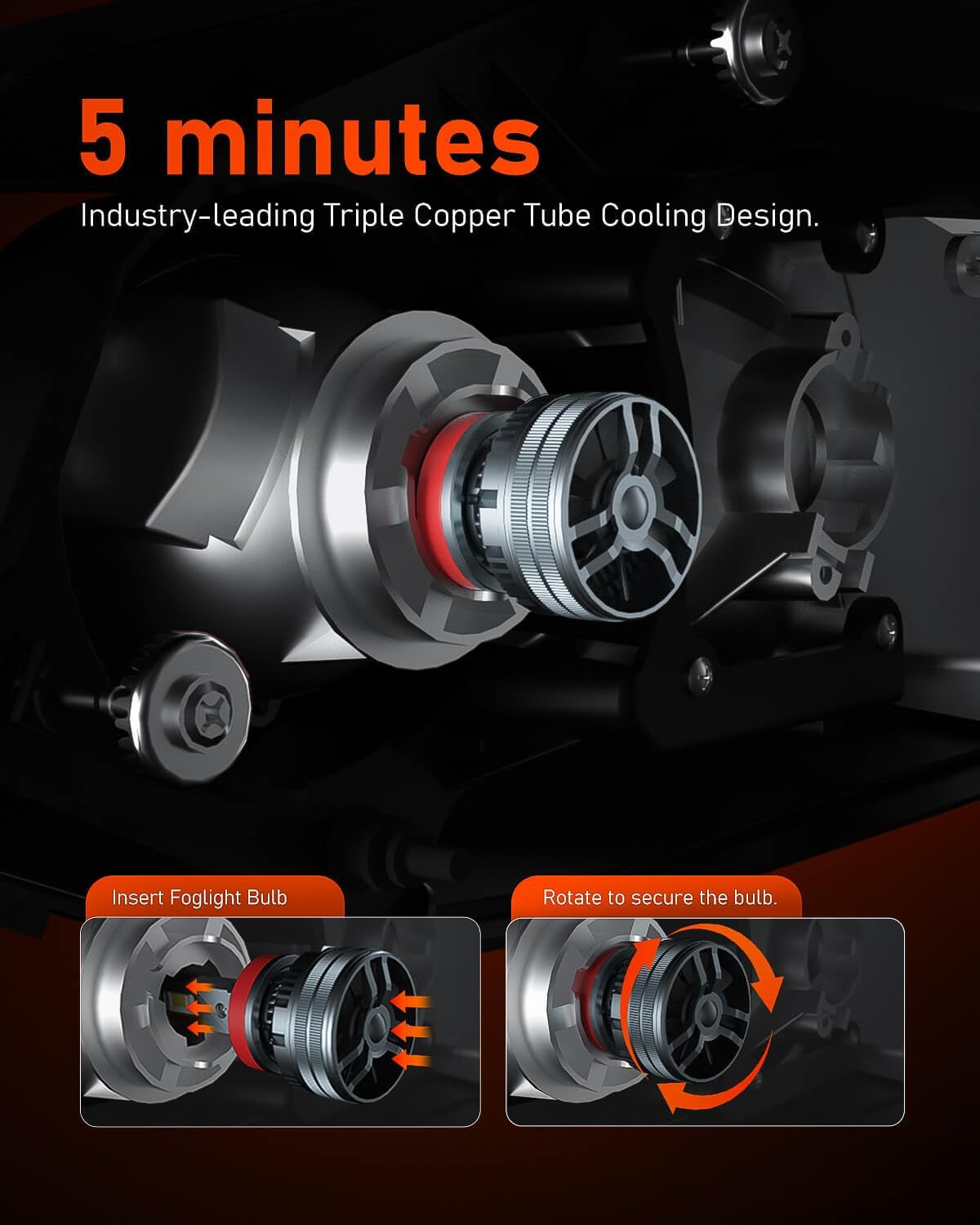 LUXSTER | Punisher H1 LED Bulbs, H1 Plug Adapters Included, 40000LM Ultra Bright, Plug-N-Play Installation, Foglight Bulbs, 6000K Pure White, IP68 Waterproof, Pack of 2