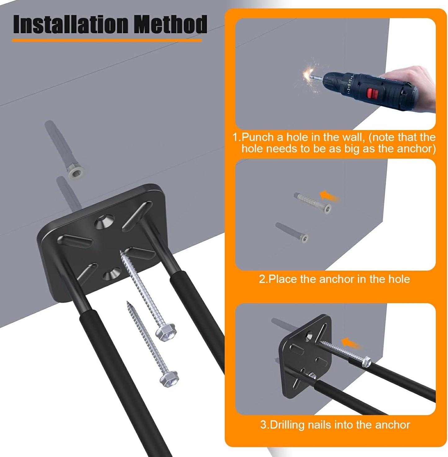 Garage Hooks, Heavy Duty Garage Hooks -12.4 Inch Wall Mount Hangers for Chairs, Power Tools, Garden Tools, Tires & More - Max 120 lbs (2-Pack)