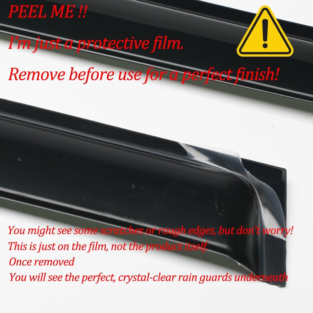 Side Window Deflector Visor Rain Guard,4pcs Outside Mount Tape-on Shatterproof Dark Smoke Window Shades fit for 2009-2017 Chevrolet Traverse 94161