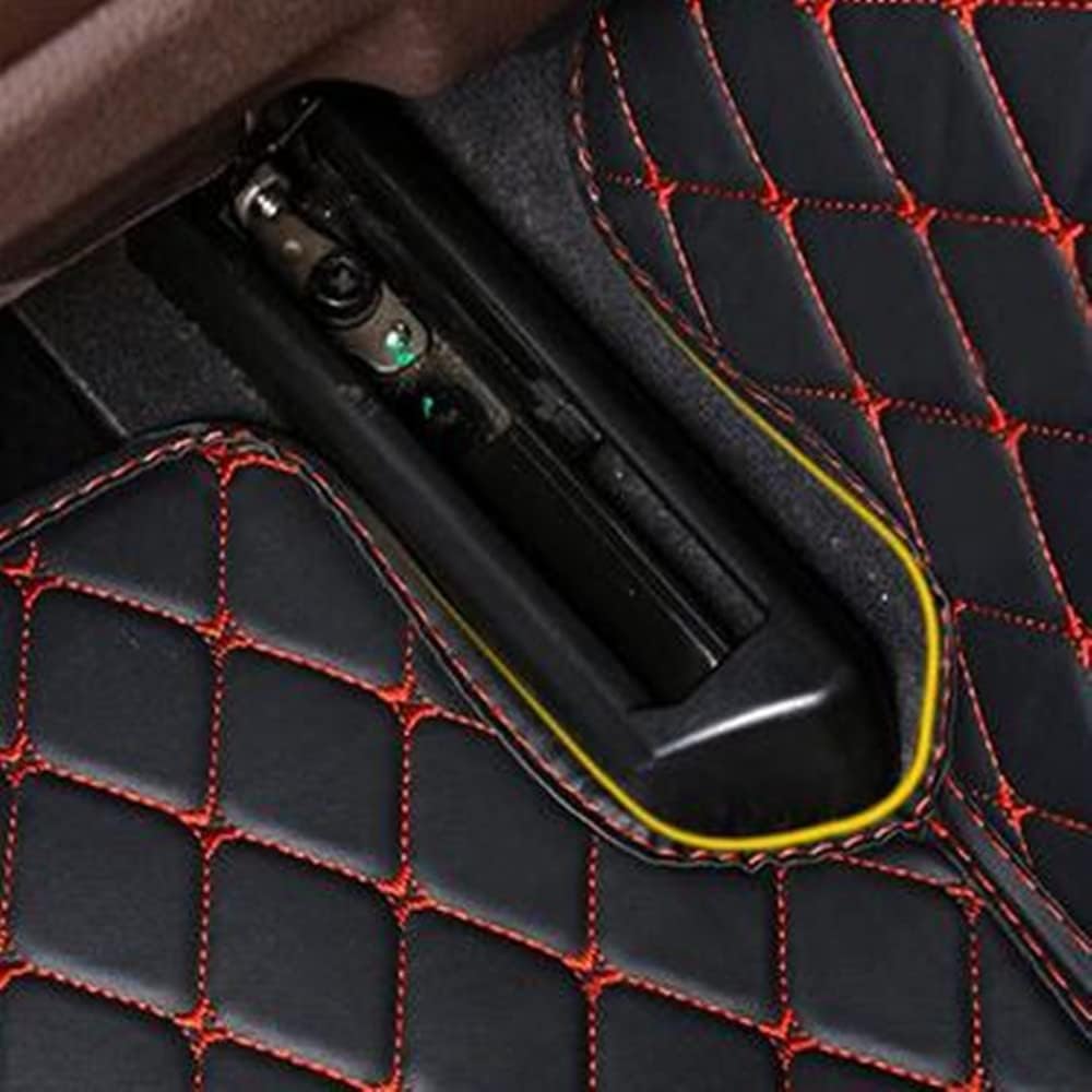 Custom All-Weather Protection Luxury Leather Floor Mats for Cars SUVs Trucks According Anti-Slip Leather Floor mats (7,Red)