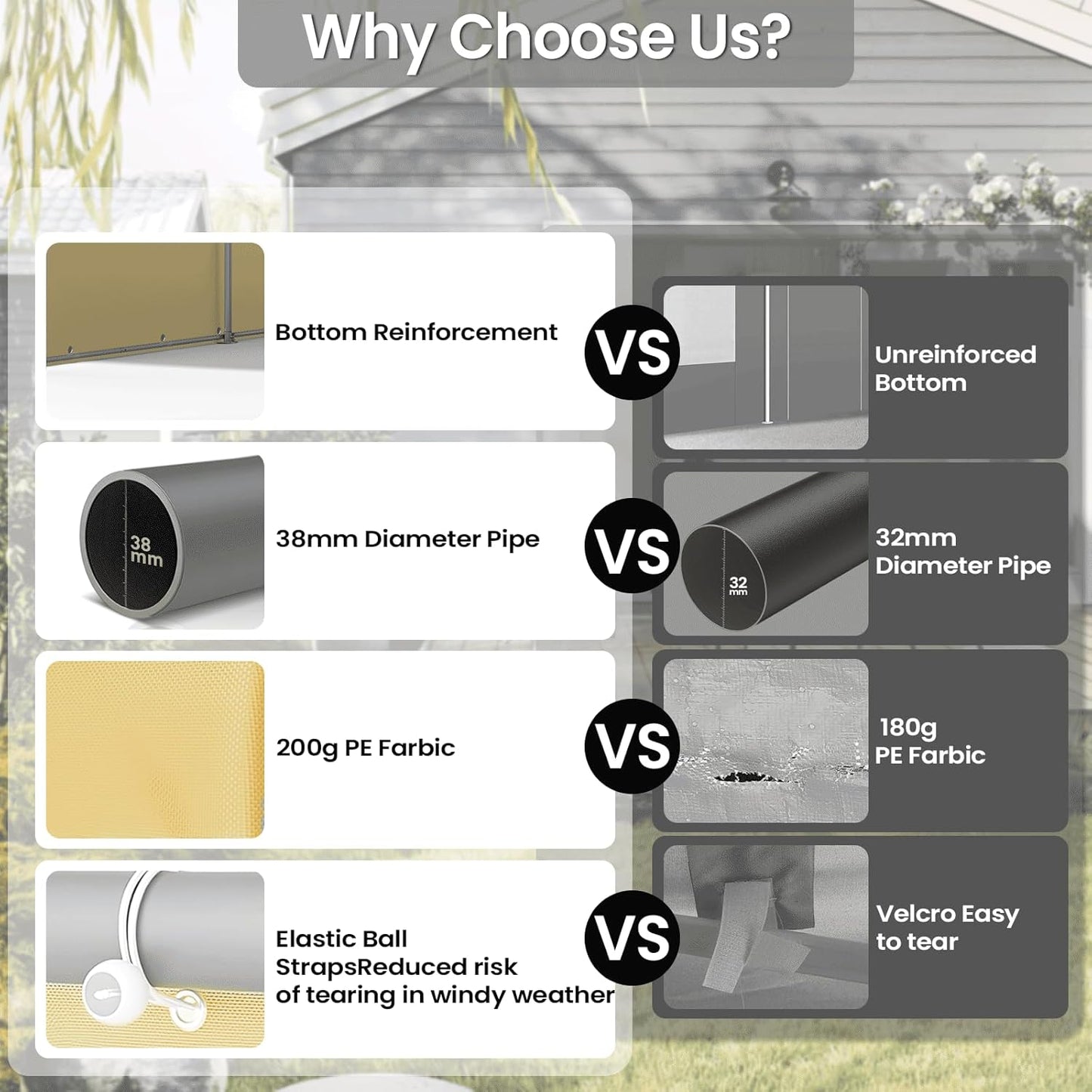 Carport 10x20 Ft, Heavy Duty Car Canopy with Reinforced Ground Bar, Portable Garage with Roll-up Windows and Removable Sidewalls, Galvanized Car Shelter, Large Outdoor Storage Shed (Yellow)