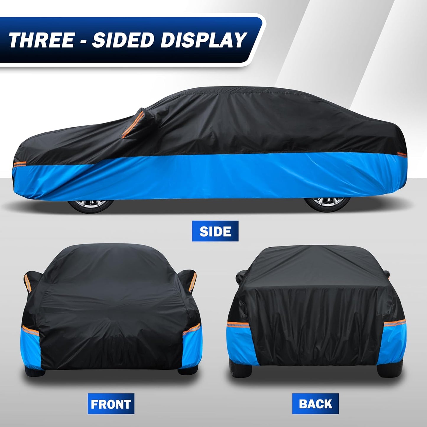 Car Cover Waterproof All Weather Outdoor Windproof Dustproof UV Protection Fit Sedan BMW 2 Series,Chevrolet Cobalt,Dodge Neon,KIA Sephia,Nissa Versa
