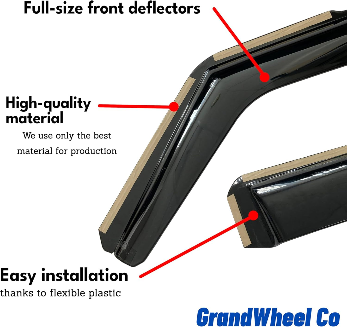 Window Deflectors Smoke Tinted in-Channel Side Window Vent Visor Deflectors Rain Guards Compatible with Expedition 2018-2024 - 4pcs. GW0182