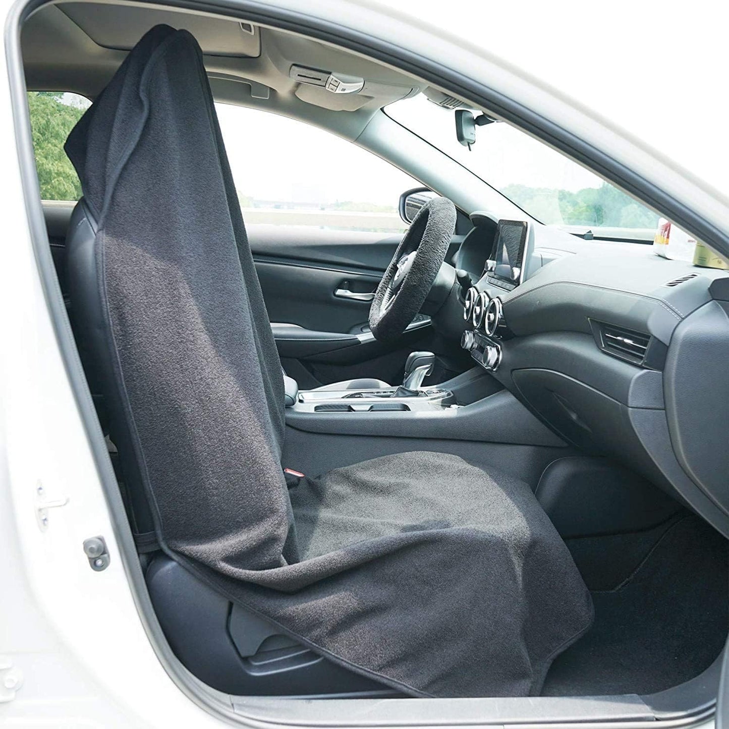 Car Seat Cover Protector Front Seats,for Gym Workout,Running,Swimming,Beach and Hiking,Waterproof Sweat Towel Bucket Seat Covers for Cars SUV Trucks (Grey, 1Pcs)