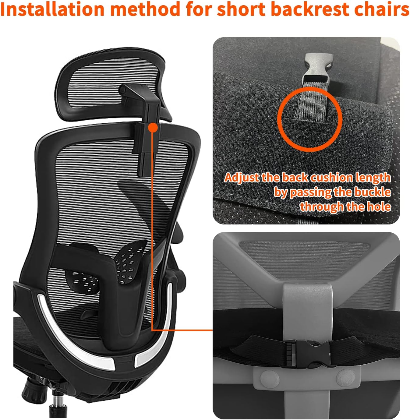 Foldable & Washable Fabric Heated Seat Cushion with Temperature Control & Timer - Whole Back Heating - for Office/Home Use