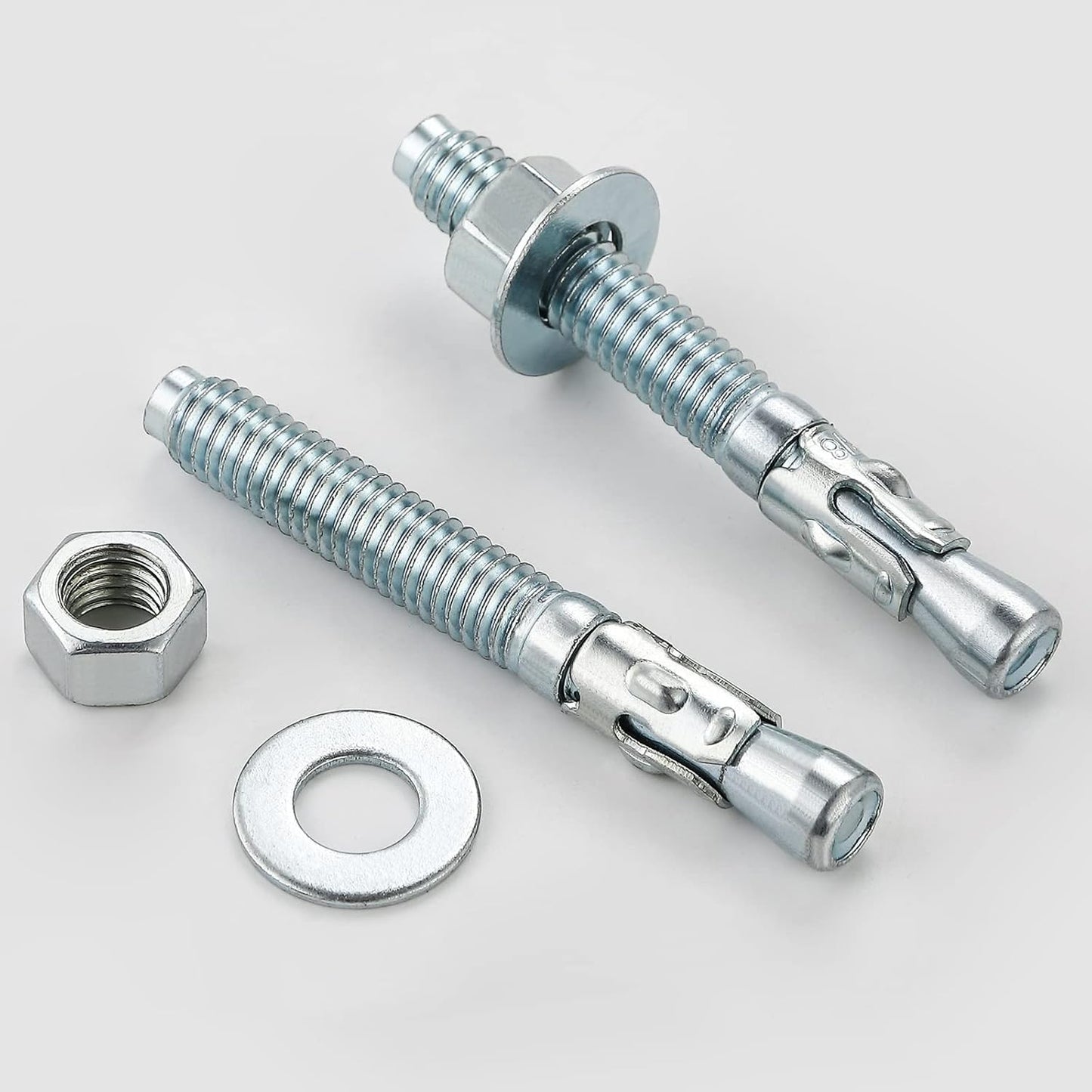 1/4x2-1/4" 50Pcs Inch Standard Fasteners for Heavy-Duty Zinc Wedge Anchors for Cement and Concrete