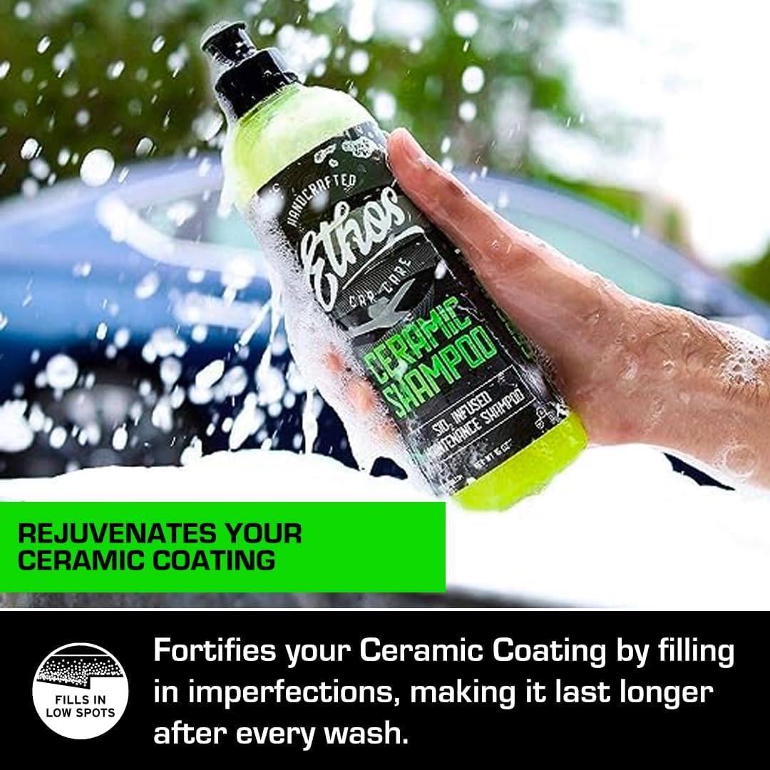 Ceramic Car Shampoo - Car Wash For Ceramic Coatings - Car Wash Soap - Adds Hydrophobic Protection | Enhances Ceramic Coatings, Waxes Or Sealants | Incredible Shine