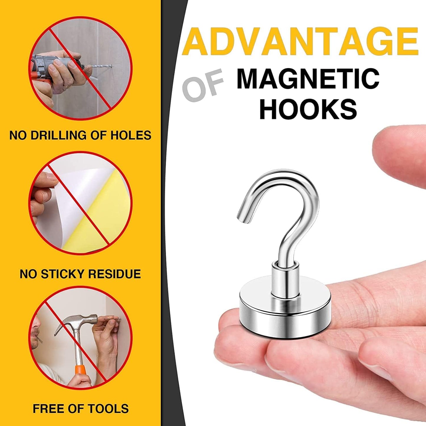 DIYMAG Magnetic Hooks, 30Lbs Strong Heavy Duty Cruise Magnet (75 Pack-Silver),Magnetics S-Hooks for Classroom, Fridge, Hanging, Cabins, Grill, Kitchen, Garage, Workplace and Office Etc