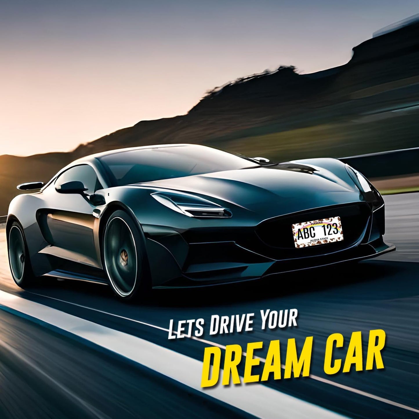 Brown White Cows Print License Plate Frame Animals License Plate Holder Stainless Steel Funny Design with 2 Holes and Screws 12.3" x 6.3"