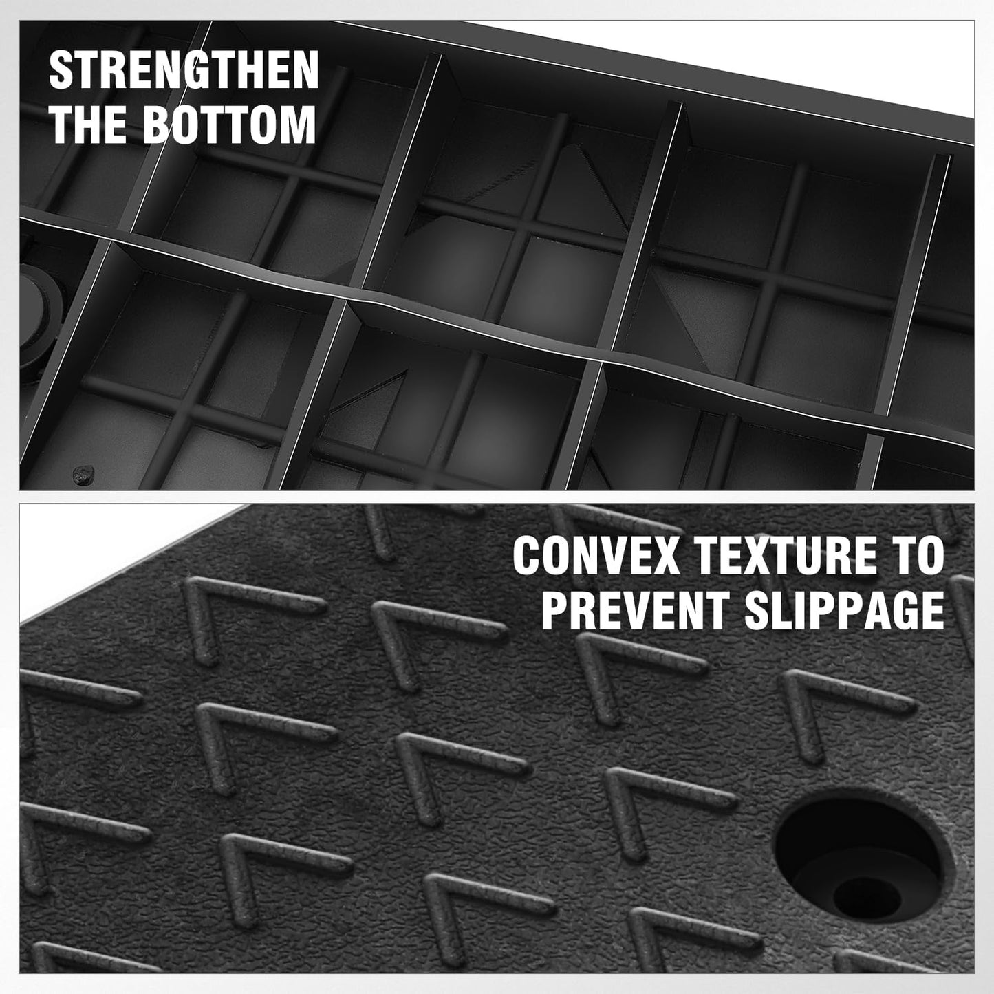 DNA MOTORING 2pcs 2.2" Rise Rubber Arrow Curb Ramp Heavy Duty Loading Driveway Ramps Threshold Ramp 37.2in L x 9.1in W x 2.2in H for Loading Dock, Warehouse, Wheelchair, Motorcycles, Cars, TOOLS-00648