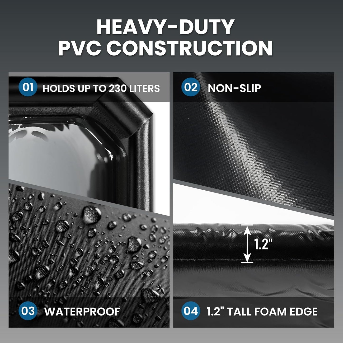 Easy to Clean Heavy-Duty PVC Garage Floor Mat with Waterproof Containment Protection for Cars SUVs Trucks Parking Garages Non-Slip Durable Containment Mat Multiple(8'6"x20')