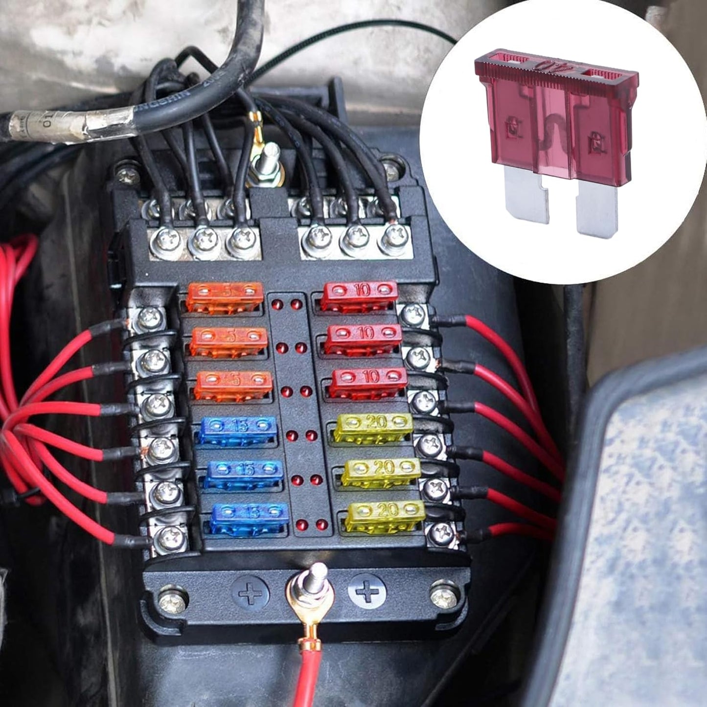 100 Pack Auto Fuses 40 AMP ATC/ATO Standard Regular Fuse Blade 40A Car Truck Boat Marine RV