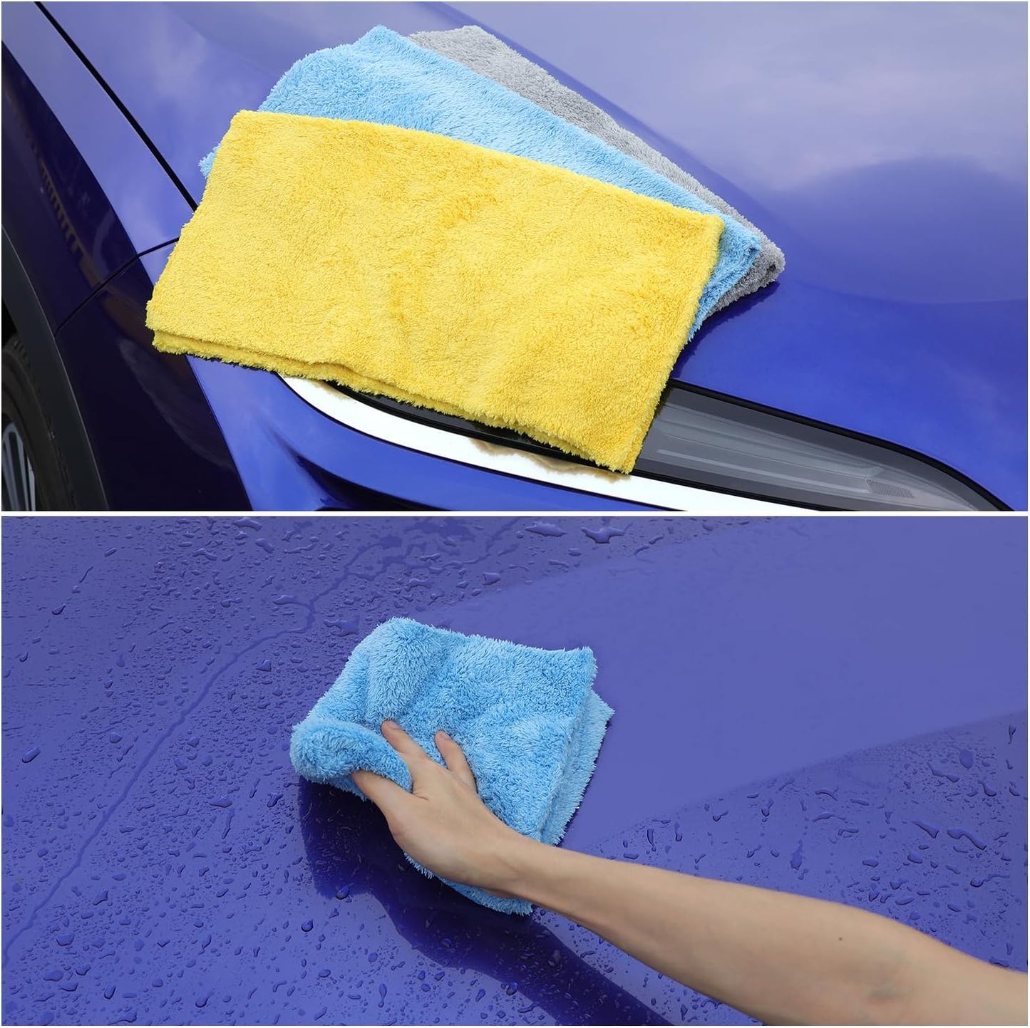 Microfiber Towel for Car Cleaning,Cleaning Supplies Upgraded 450gsm Ultra-Thick,Washcloths Detailing,Exterior Interior Microfiber Rags 16in x 16in(6-Pack)