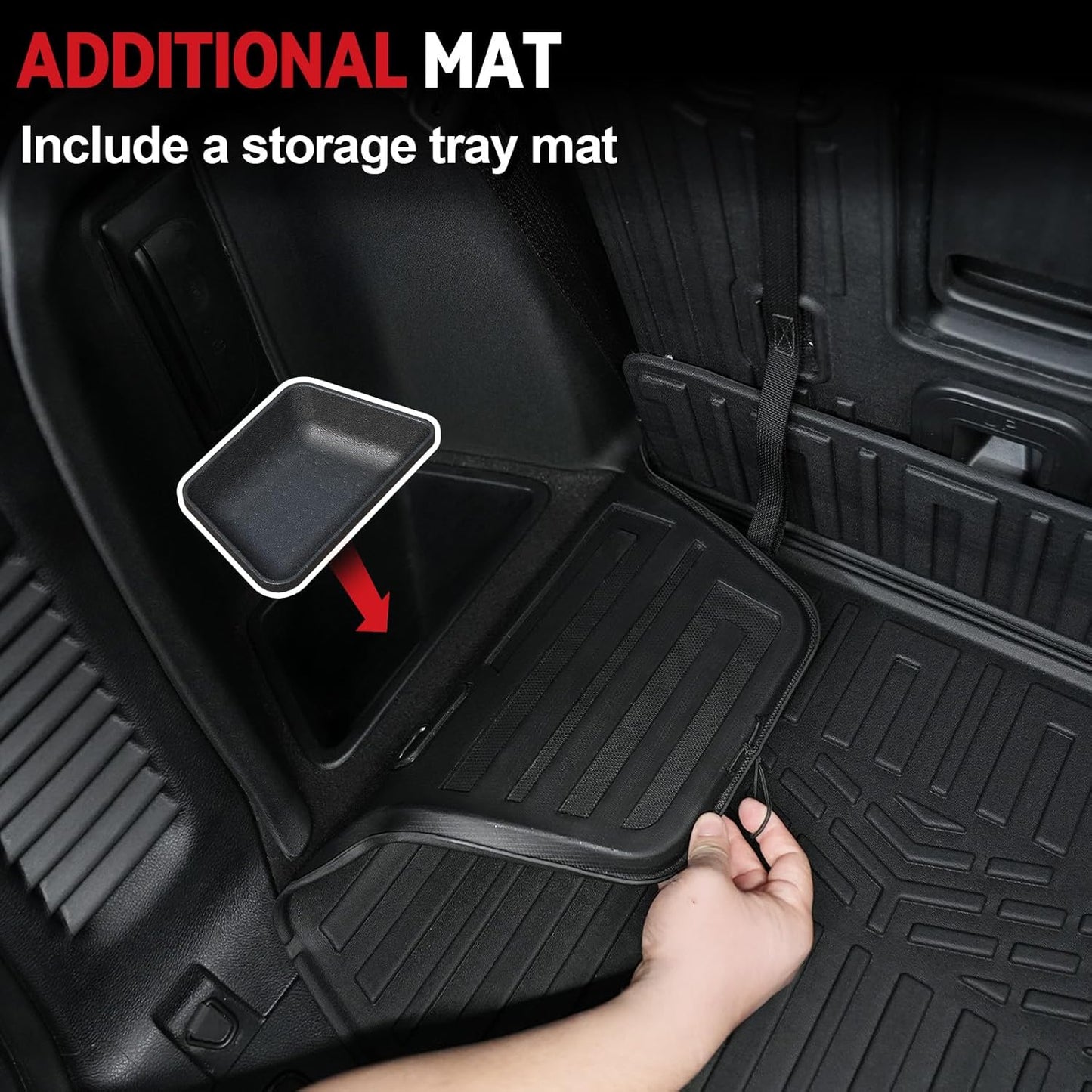 Floor Mats for 2016-2024 2025 Dodge Durango 7-seat, All Weather TPE Cargo Liner Cargo Mat and 3rd Row Backrest Mats for RT/GT Durango Accessories