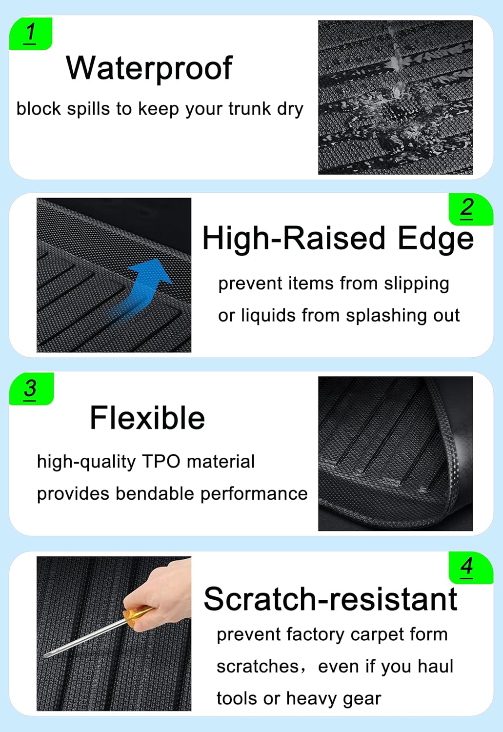 CRV Cargo Liner - Compatible with 2023-2025 2026 Honda CR-V 5-Seat All Models, All Weather Protection Rear Trunk Tray Cargo Mat Custom Fit,3D Waterproof Accessories,Not for 7-Seats Models(Upper Deck)