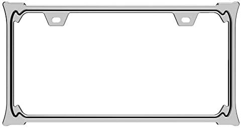 Creathome 3D Chrome License Plate Frames, Pure Zinc Alloy Metal with Horn Shape Pattern