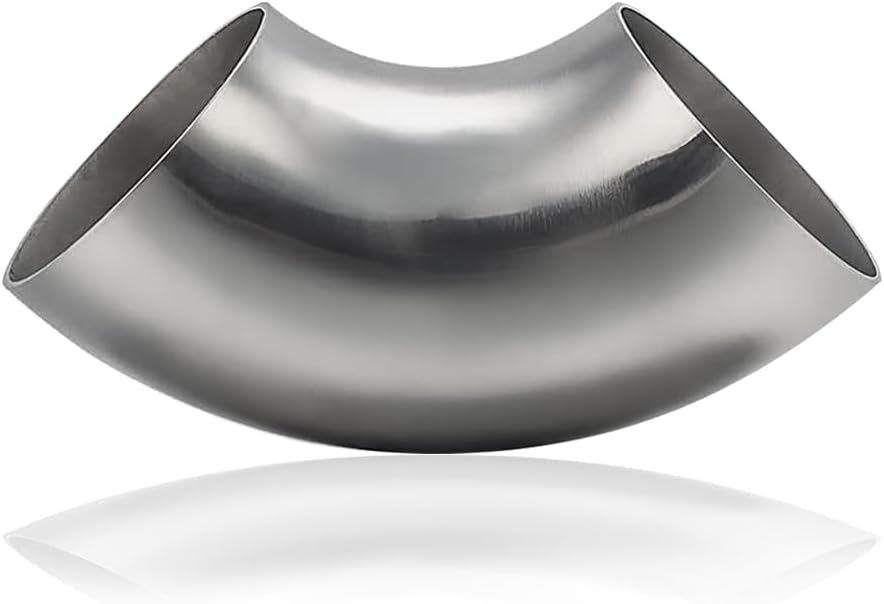 Cotonake OD 2 Inch 90 Degree SS304 Stainless Steel Bend Tube Exhaust Elbow Pipe for Car Modified Exhaust System 2" Piping Silver Tone，Stair Handrail (1pcs)