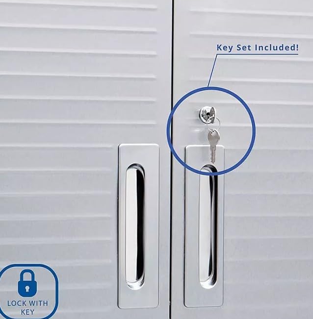 Heavy Duty 8-Piece Steel Garage Cabinet Storage Set With Rolling Workbench, 14 Feet Wide