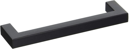 goldenwarm 10 Pack 5 Inch Black Cabinet Handles - Matte Black Drawer Pulls Stainless Steel - 128mm Cabinet Hardware Square Bar Modern Cabinet Pulls for Kitchen Bathroom Cupboard