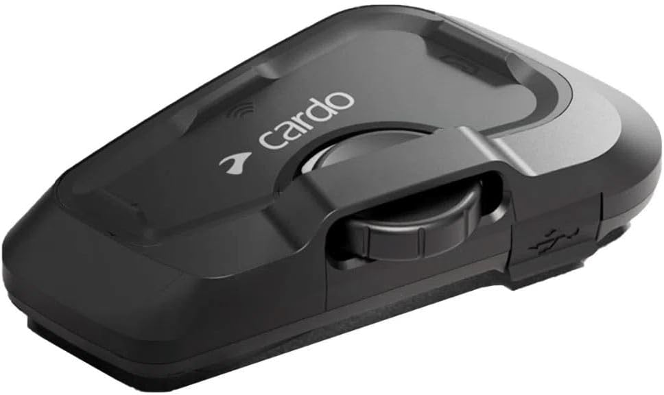 Cardo Systems FREECOM 2X Motorcycle 2-Way Helmet Bluetooth Communication System Headset Intercom, Universal Bluetooth Connectivity, Waterproof, 40mm Speakers - Single Pack