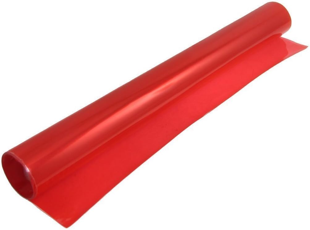12 by 48 Inches Self Adhesive Headlight, Tail Lights, Fog Lights Tint Vinyl Film (12 X 48, Red)