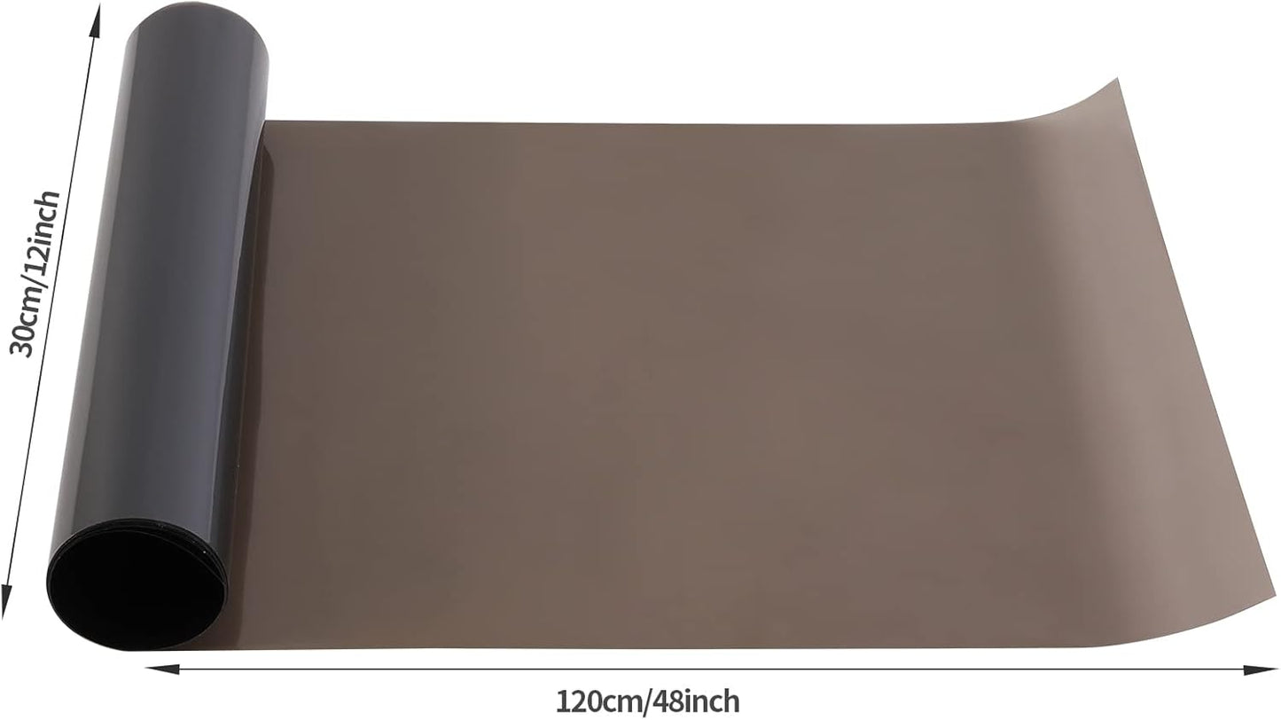 Car Headlight Taillight Tint Film, 2PCS 12 by 48 inch Self Adhesive Smoke Fog Light Vinyl Film Sheet Chameleon Sticker with Squeegee and Cutter (Light Black)