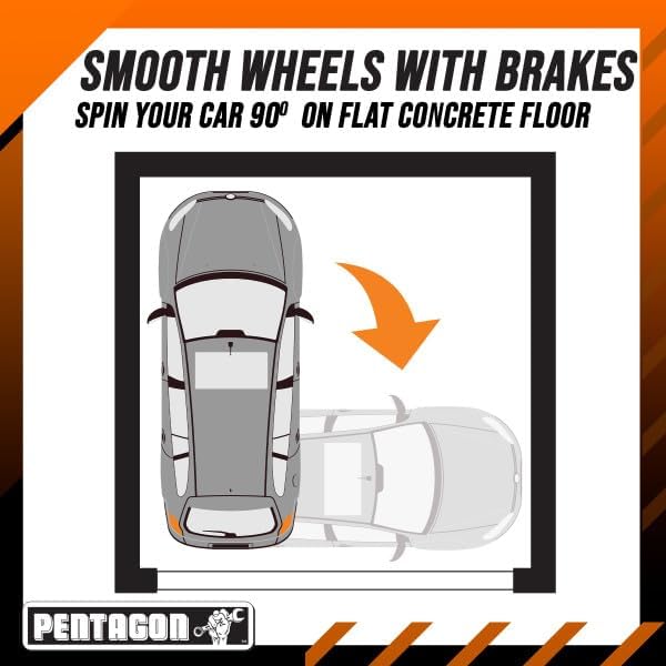 Car Wheel Dolly Set of 4 - 16x12” Heavy Duty Antiskid Car Dolly Tire Skates with 6000lb Capacity - 360 Degree Rotatable Wheel Dollies for Cars, Trucks, Trailers, Motorcycles or Boats by Pentagon Tools