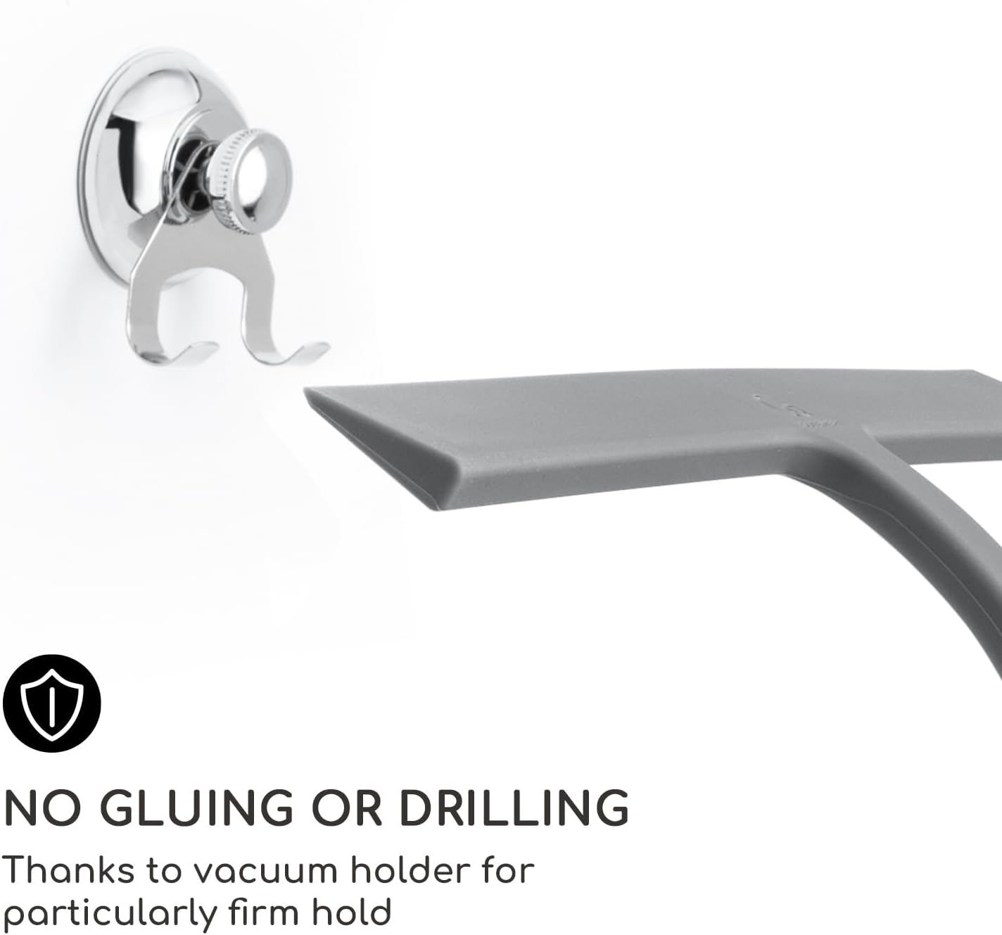 GÜTEWERK Shower Squeegee for Glass Doors, Silicone Window Squeegee, Bathroom and Glass Cleaning - Gray - 11 Inch