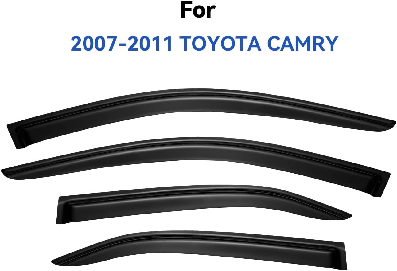 Window Visors Rain Guards for 2007 2008 2009 2010 2011 Toyota Camry, Out-Channel Window Vent Wind Deflectors Visors Shades for 07-11 Camry