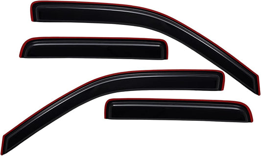 Lightronic Extra Durable Clip-on in-Channel Auto Vent Window Visor, Fits 2004-2012 Chevrolet Colorado & GMC Canyon, Crew Cab, UV Protection Rain Guard, Original Wind Deflector, Dark Smoke, 4-Pcs