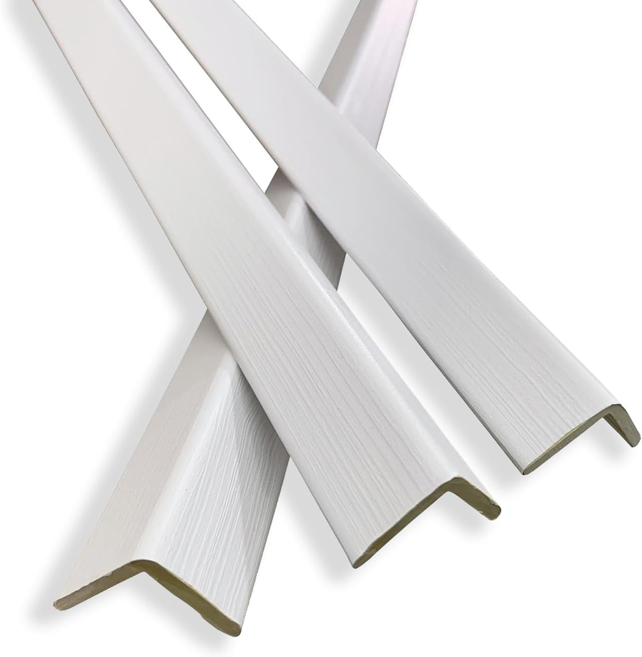 6 Pcs 49" Wall Corner Protector Trim, White Wood Grain Edge Strip for Door and Window Frames Mirror Trim Backsplash Tile Edge (White)