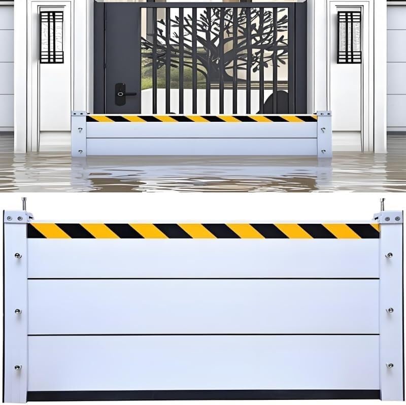 Flood Barriers for Home Exterior,Aluminum Alloy Outdoor Garage Doors Water Barriers for Flooding(H15.7Inch,L4FT)