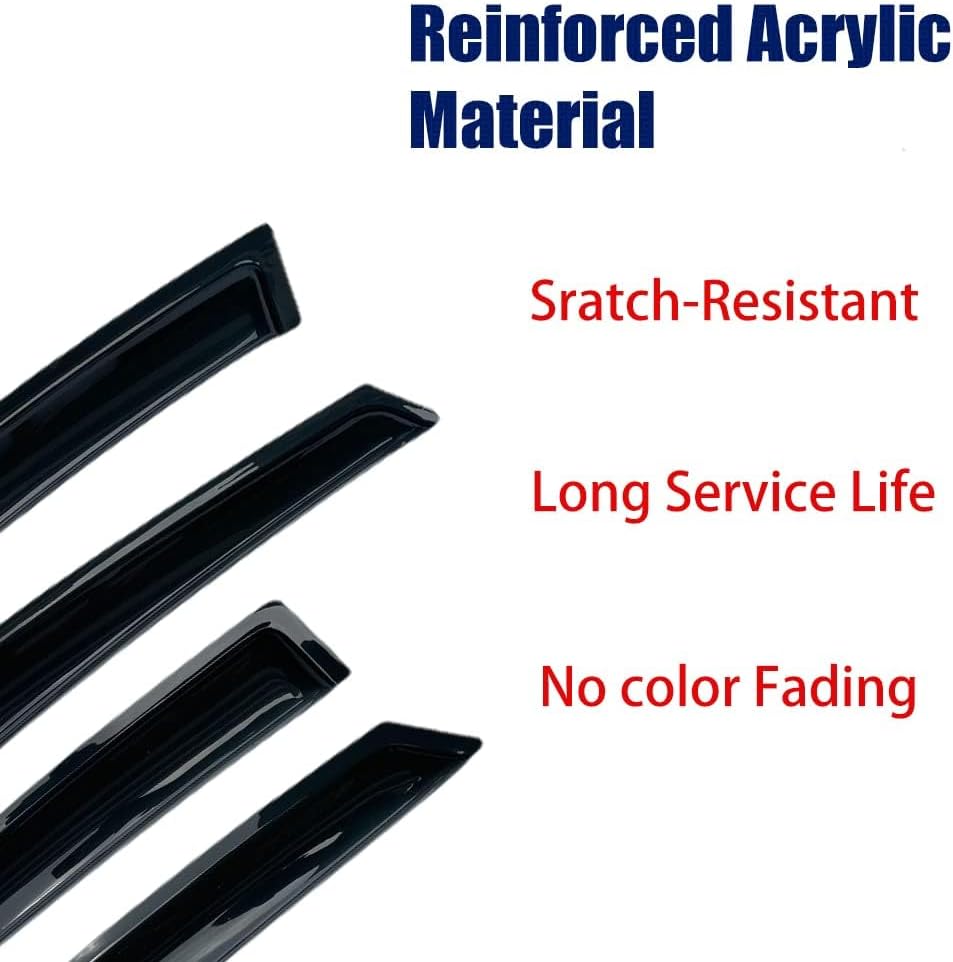 Sunproof Waterproof Side Window Wind Deflector, 4pcs Protective Replacements Rain Guards Set, Window Visor fit for 2007-2014 Chevrolet Tahoe/GMC Yukon 94514