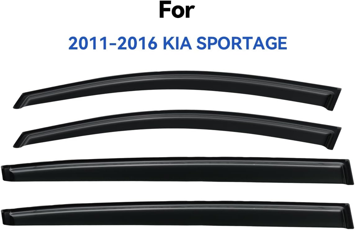 Window Visors Rain Guards for 2011-2016 Kia Sportage, Out-Channel Window Vent Wind Deflectors Visors Shades for 11-16 Sportage