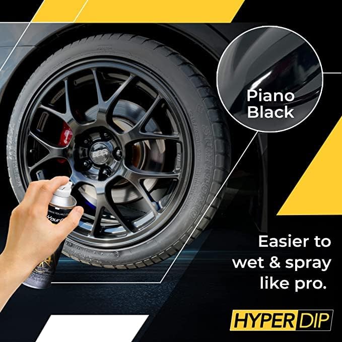 DipYourCar.com HyperDip Paint - Can of Sprayable Automotive Dip Coat - Removable Peelable Paint Protection for Cars - Shadow Black Satin Coat Spray