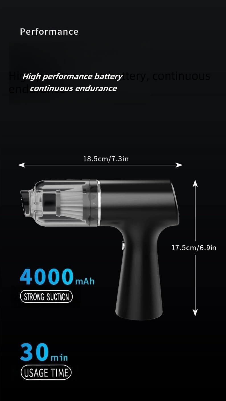 Car Vacuum Cleaner, Handheld Vacuum, Suction/Blowing/Filling 4-in-1, 4000PA/6000PA/12000PA, Large Capacity, Portable Rechargeable (6000PA)