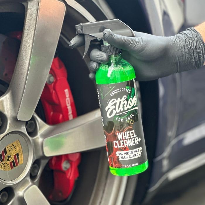 Ethos Wheel Cleaner Spray - Iron Remover Car Detailing - Rim Cleaner Spray Brake Dust, Iron Remover - Color Change Technology - Professional Strength Formula - Brake Dust Remover