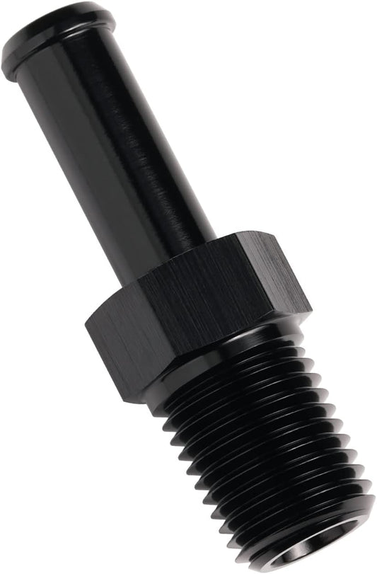 1/4 NPT Male to 3/8" Hose Barb Fitting Adapter Nipple Straight Aluminum Black