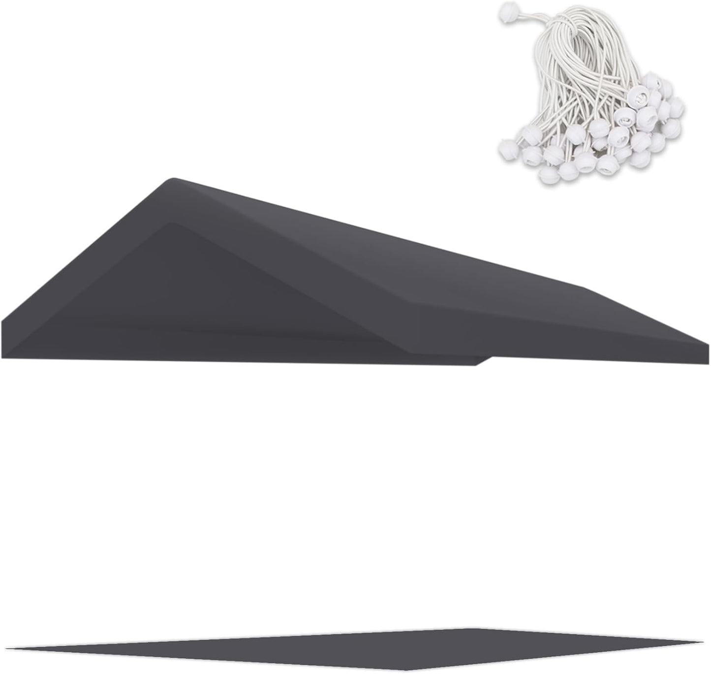 10' x 20' Upgraded Carport Replacement Canopy Cover Grey for Car Garage Shelter Party Tent Top Tarp with Ball Bungees (Only Top Cover, Frame is not Included)