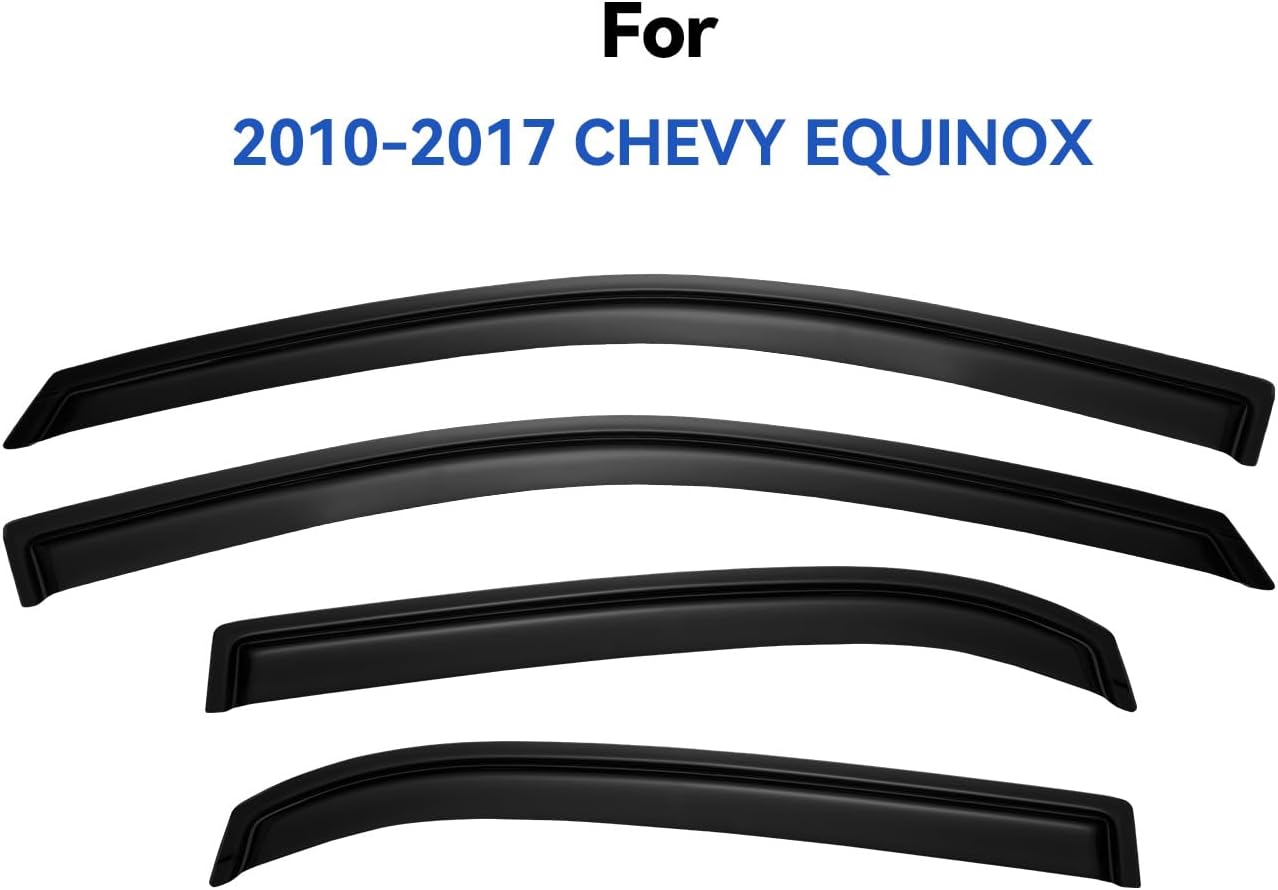 Window Visors Rain Guards for 2010 2011 2012 2013 2014 2015 2016 2017 Chevy Equinox, Out-Channel Window Vent Wind Deflectors Visors Shades for 10-17 Equinox