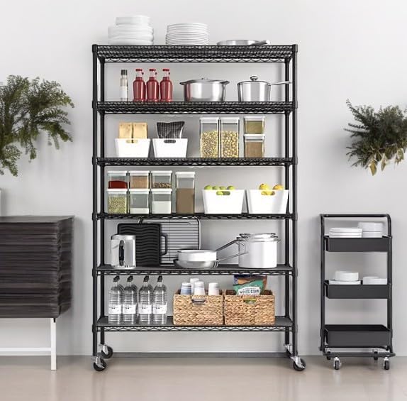 Generic Organize in Style with The Members Mark 6-Tier NSF Heavy Duty Wire Shelving, 47.75"" W x 18"" D x 75.5"" H (Graphite, 1 PACK)
