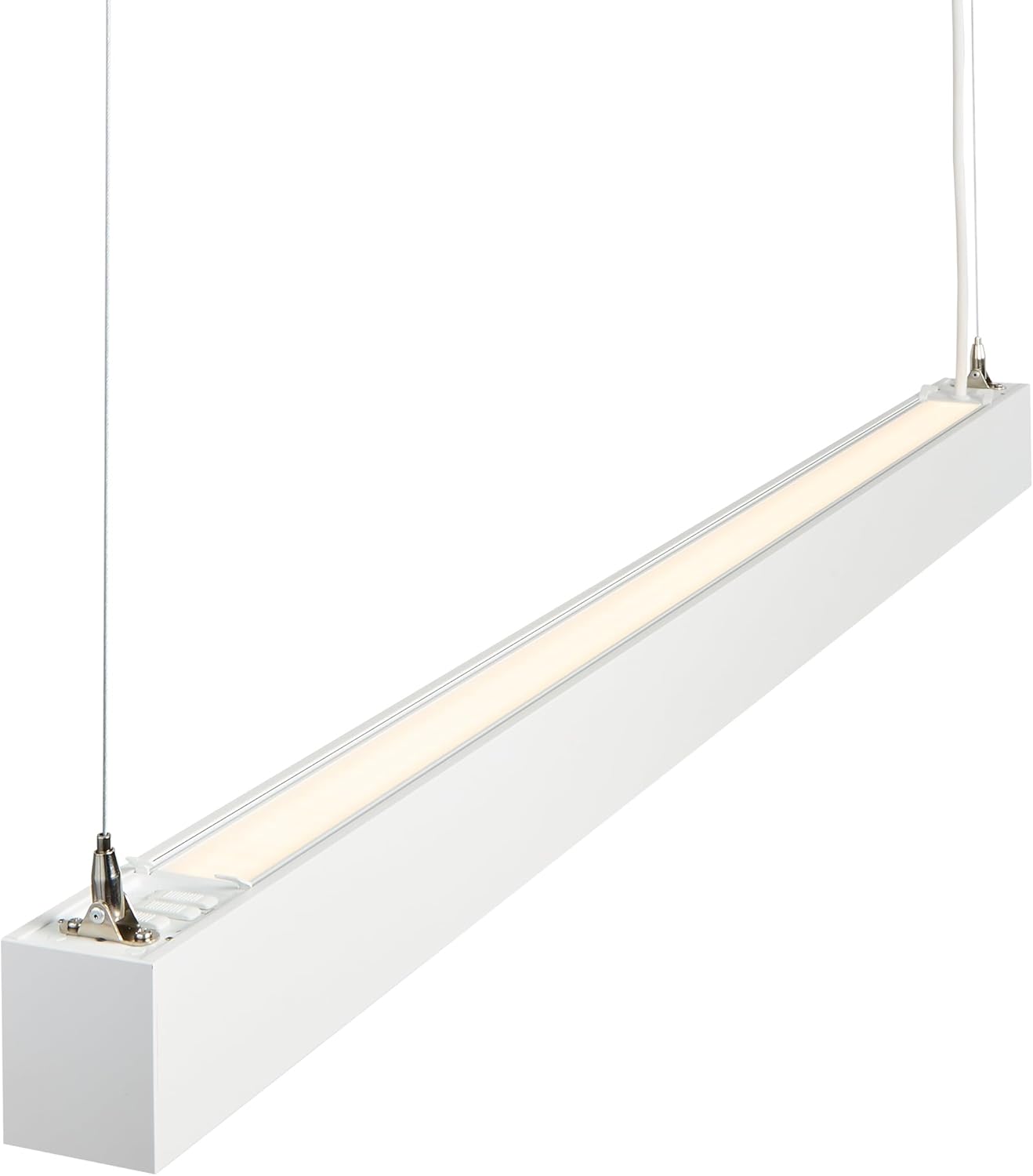 Maxxima 4 ft. LED Linear Light, Up and Down Adjustable Light Output, 3 CCT 3500K/4000K/5000K, Commercial and Residential 36W Suspension Pendant, Ideal for Office, Home, Shop, Garage, School