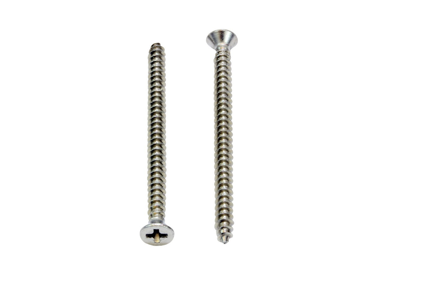 Bolt Dropper #4 x 1-1/4" Stainless Steel Flat Head Phillips Wood Screw, (100 pc), 18-8 (304) Stainless Steel Sheet Metal Screws - Type A Point, Plain Finish