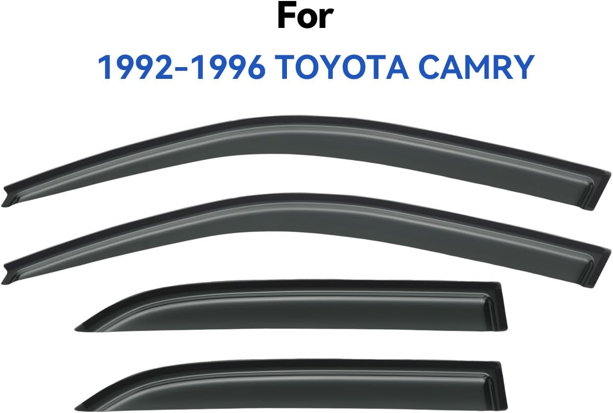 Window Visors Rain Guards Shield for 1992-1996 Toyota Camry, Out-Channel Window Vent Wind Deflectors Visors Shades for 92-96 Camry