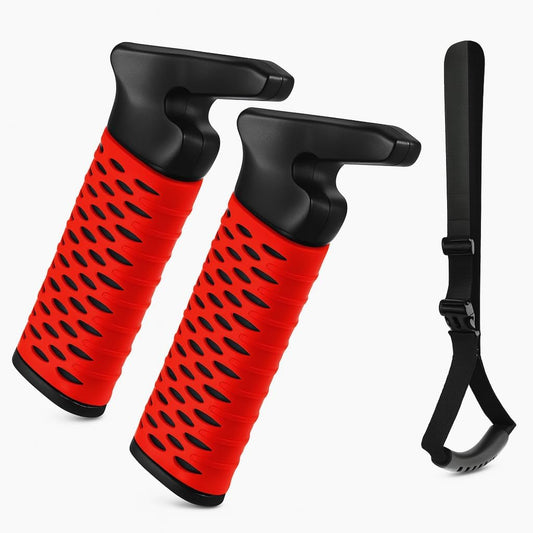 Car Door Handle for Elderly, Car Handle Assist Support, Portable Elderly Assistance Mobility Aids Auto Grab Cane with Strap for Seniors and Handicapped Getting Out of Car, Red, 2 Pack