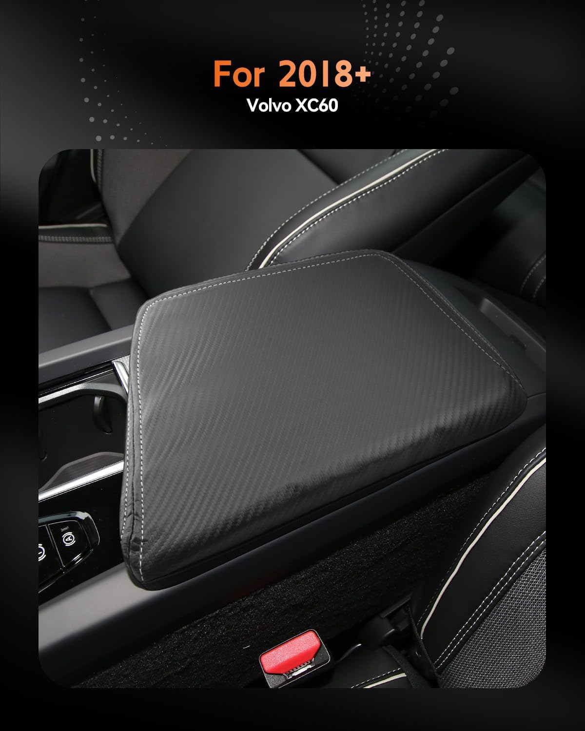 CDEFG for Volvo XC60 2018-2025 Center Console Cover Armrest Box Cover for XC60 (Core, Plus, Ultra) 2020 2021 2022 2023 2024 2025 Accessories Console Arm Rest Protector