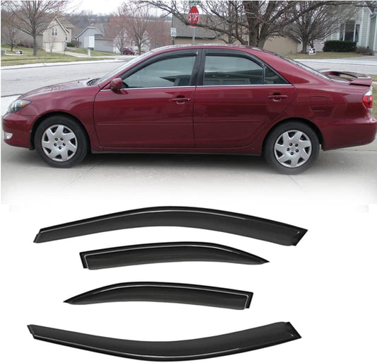 94236 Side Window Wind Deflector,4pc Outside Mount Style Nice Sun Rain Guards Set,Window Visor fit for 2002-2006 Toyota Camry Sedan