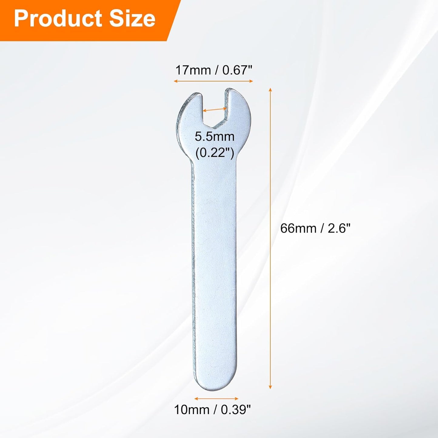 HARFINGTON 10pcs Small Wrench Open End Wrench 5.5x66x1.5mm Metric U-Shaped Single Open Ended Spanner Super Thin Small Flat Head Galvanizing Wrench for Automotive Repair Furniture Assembly